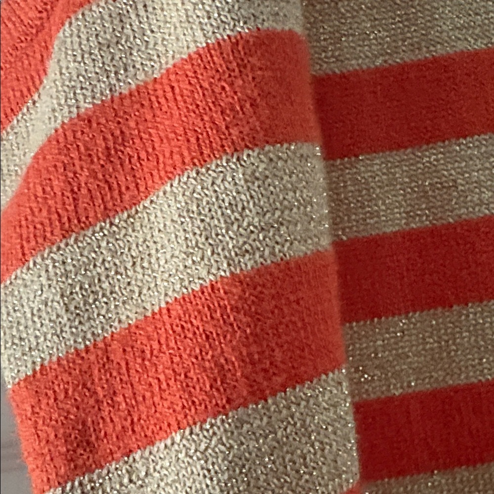 Michael Kors Striped Orange and Gold Women's Tank Top.   The fabric is stretchy - Picture 5 of 6